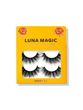 NWT Luna Magic Faux Mink Lashes, False Eyelashes, 2 Pairs, Happy Ex